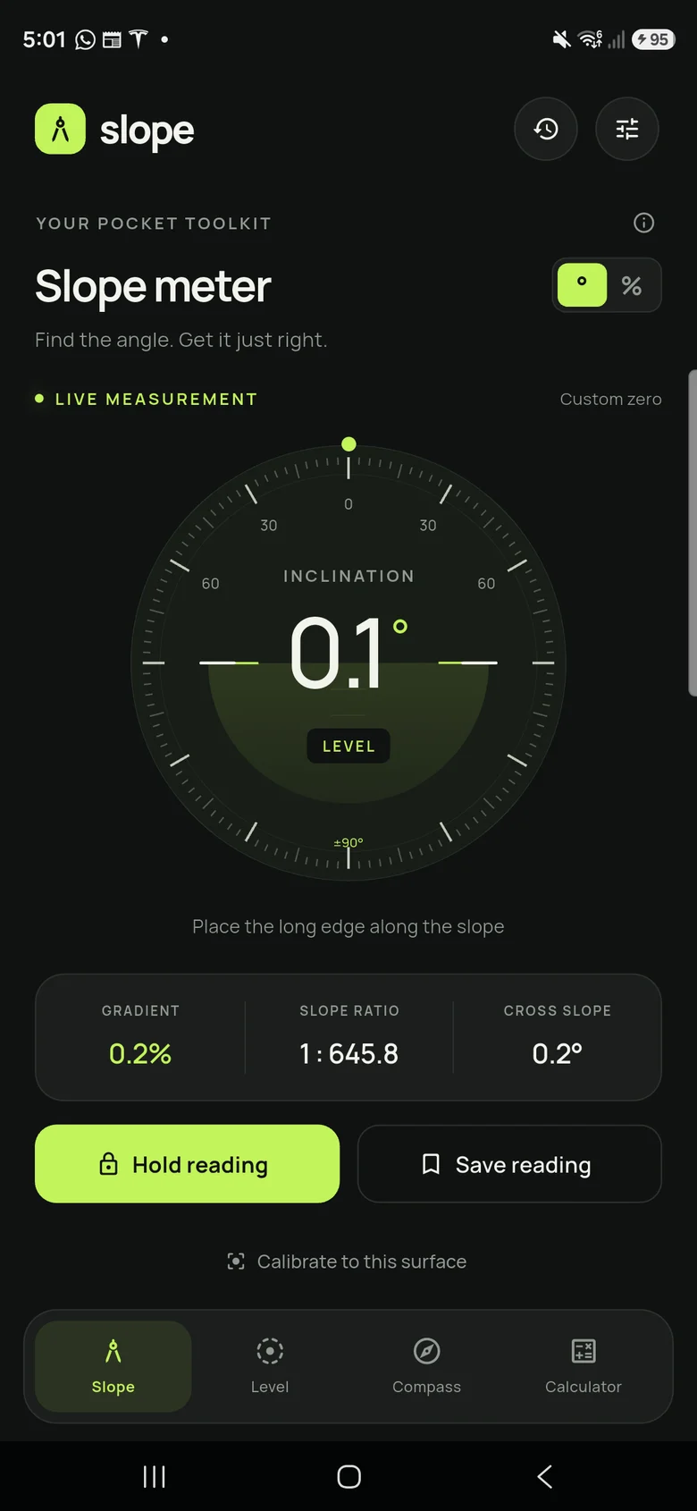 Slope Meter: Inclinometer: See every angle clearly